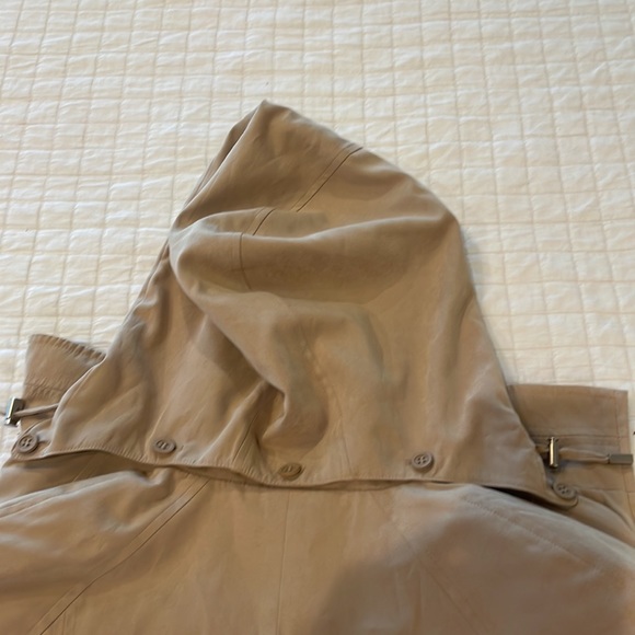 London fog trench coat rain removable hood zipper khaki tan women’s size small S - Picture 10 of 16